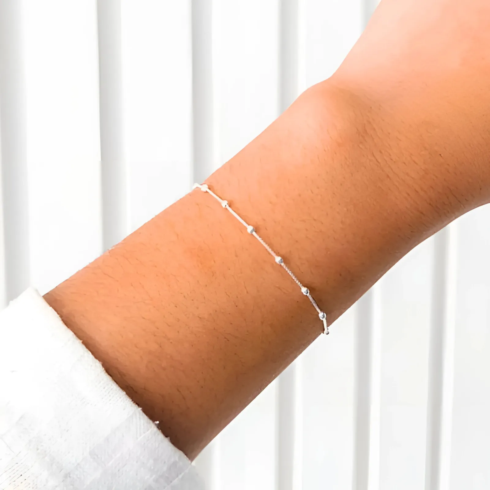 Pulseira de prata 925 bolinha