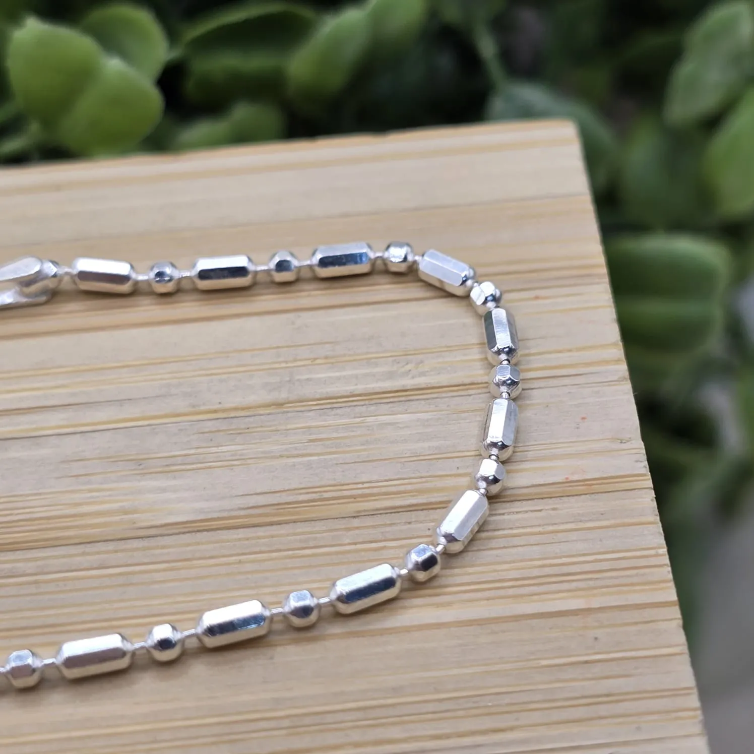 Pulseira de prata 925 com pingente filete com escrita